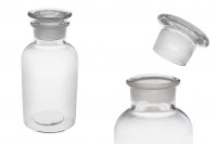 Pharmacy bottle 1000 ml transparent with glass cap