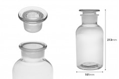 Flacone da farmacia 1000 ml trasparente con tappo in vetro