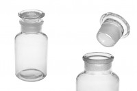 Flacon pharmacie 125 ml transparent avec bouchon en verre