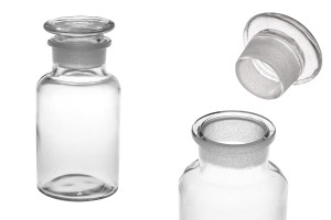 Μπουκάλι φαρμακείου 250 ml διάφανο με γυάλινο καπάκι-εικόνα_προϊοντική