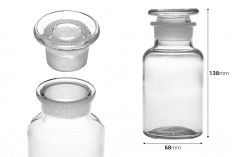 Flacon de farmacie 250 ml transparent cu capac de sticla
