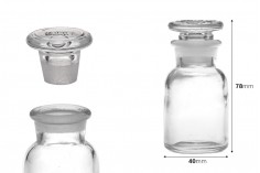 Flacon pharmacie 30 ml transparent avec bouchon en verre