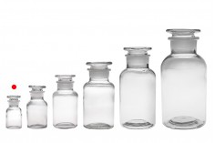 Pharmacy bottle 30 ml clear with glass cap