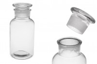 Flacon pharmacie 500 ml transparent avec bouchon en verre