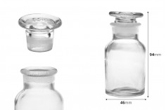 Flacon de farmacie 60 ml transparent cu capac de sticla