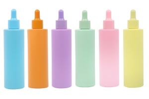 Shishe qelqi 100 ml me pikatore, në ngjyra pastel mat, me reduktues rrjedhjeje-imazh_produkt