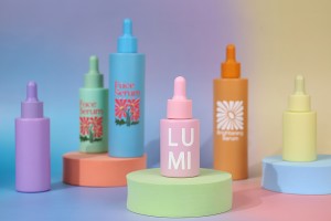 Flacon en verre de 30 ml avec compte-gouttes aux couleurs pastel mates-3