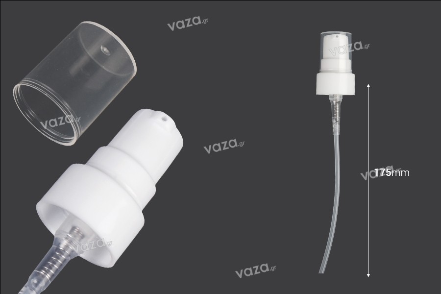 Pompa per crema in plastica con tappo per bottiglie con chiusura di sicurezza Crimp 20 mm