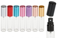 Glass bottle 10 ml transparent with spray and aluminum cap for perfumes - 6 pcs