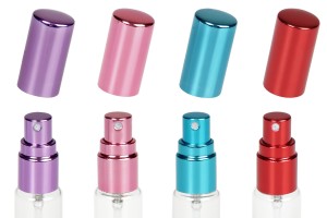 Glasflasche 10ml transparent mit Zerstäuber und Aluminiumkappe für Parfüme - 6 Stück-bildgruppe