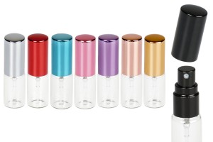 Flacon en verre 5 ml transparent avec spray et bouchon en aluminium pour parfums - 6 pcs-εικόνα_προϊοντική