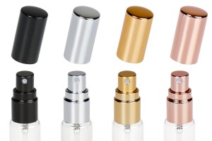 Flacon en verre 5 ml transparent avec spray et bouchon en aluminium pour parfums - 6 pcs-εικόνα_σύνθεση