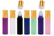 Glass rollon bottle 10 ml with glass ball in various matte colors