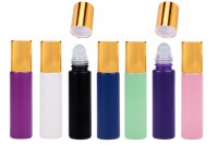 Glass rollon bottle 10 ml with glass ball in various matte colors