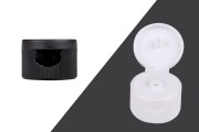 PP24 plastic flip top cap in white or black