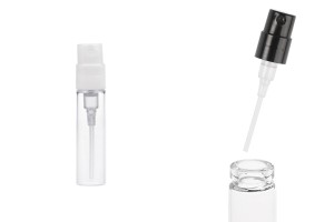 2 ml transparente Glas-Testflasche (Schnapphals) mit weißem oder schwarzem Spray für Parfüme – 100 Stück