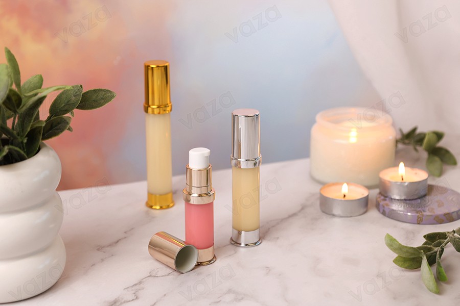 Airless σωληνάριο για κρέμα 5 ml χρυσό / ασημί-εικόνα_σύνθεση