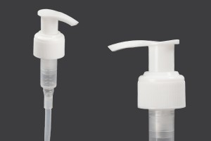 Pompe en plastique 24/410 blanche avec sécurité pour shampooing, crème ou émulsion-1