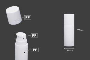 Flacon plastique airless pour crème de 10 ml en couleur blanche-2