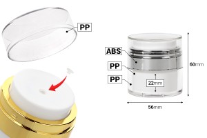 15 ml Airless-Acrylglas mit transparentem Deckel-εικόνα_διαστάσεις
