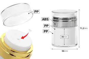 Airless Acrylglas 30ml mit transparentem Deckel-εικόνα_διαστάσεις