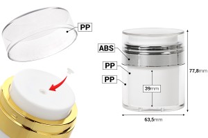 Pot acrylique airless de 50 ml avec couvercle transparent-εικόνα_σύνθεση