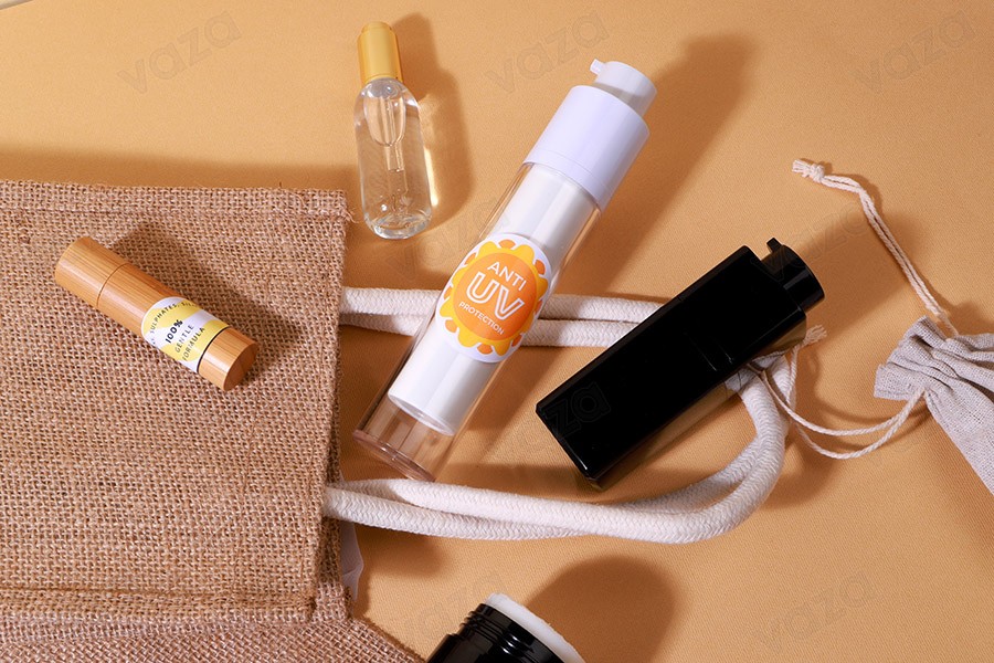 Bouteille airless en acrylique de 50 ml en couleur noire - 5 pcs-photo_groupe