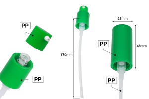 Pompe en plastique PP18/410 avec ressort externe adaptée à la crème-εικόνα_διαστάσεις