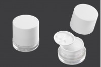 Βάζο ακρυλικό 30 ml σε λευκό χρώμα με πλαστικό καπάκι, παρέμβυσμα και σπάτουλα