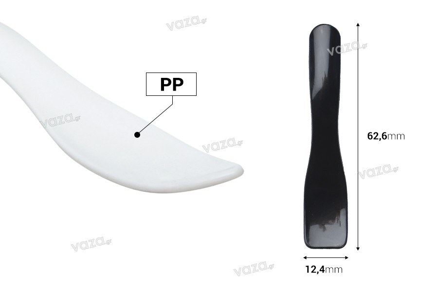 Spatola 62,6 mm in plastica (PP) di colore nero o bianco per crema - 50 pz