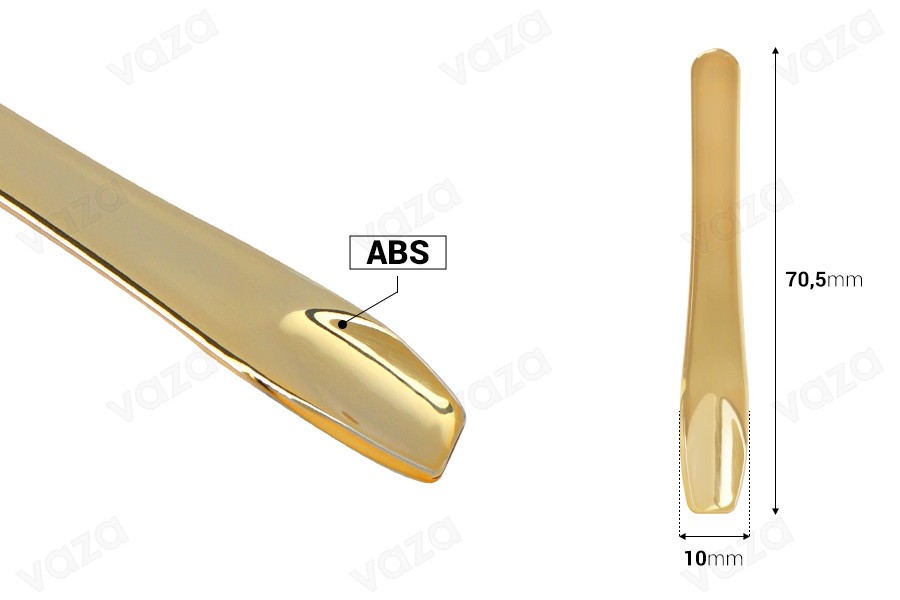 Spatola per plastica crema (ABS) oro 70,5 mm - 24 pz Spatola per plastica crema (ABS) oro 70,5 mm - 24 pz-dimensioni_immagine