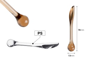 Spatola per crema plastica (PS) 78 mm con estremità tonda - 50 pz-εικόνα_διαστάσεις