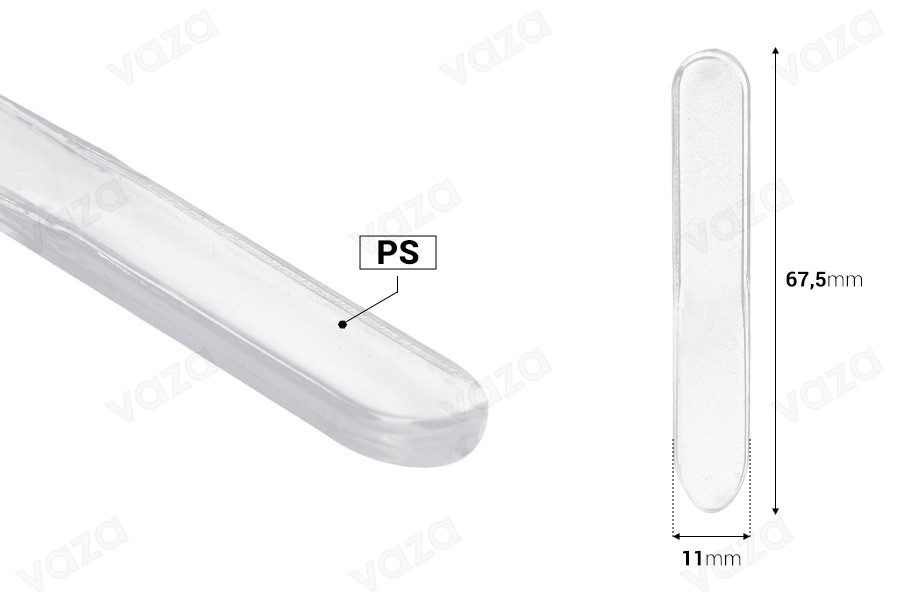 Spatula for plastic cream (PS) 67.5 mm transparent - 50 pcs-image_dimensions