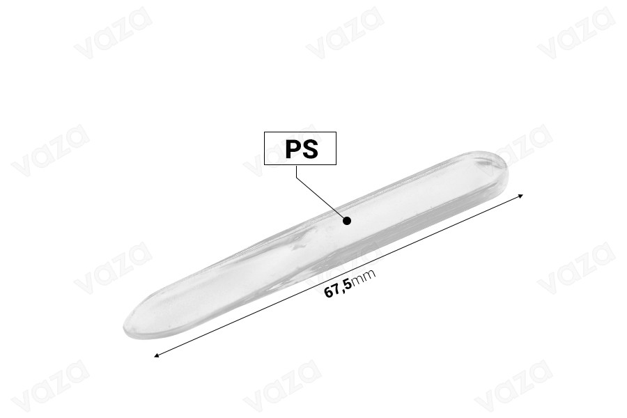 Spatula for plastic cream (PS) 67.5 mm transparent - 50 pcs-image_group