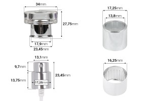 Set spray avec bouchon luxe transparent pour flacons de parfum avec fermeture de sécurité à sertir 15 mm-2