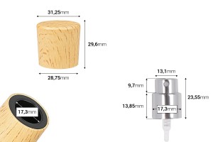 Sprühverschluss im Holzdesign für Parfümflaschen mit Crimp-Sicherheitsverschluss 15mm-εικόνα_διαστάσεις