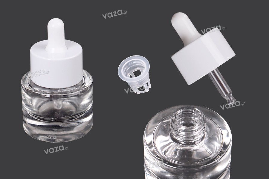 20 ml glass bottle with dropper and drainer