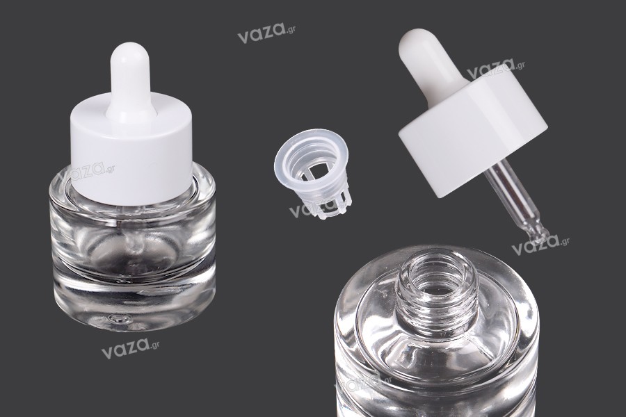 20 ml Glasflasche mit Tropfer und Abtropffläche