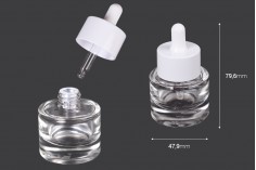 Flacon en verre de 20 ml avec compte-gouttes et égouttoir