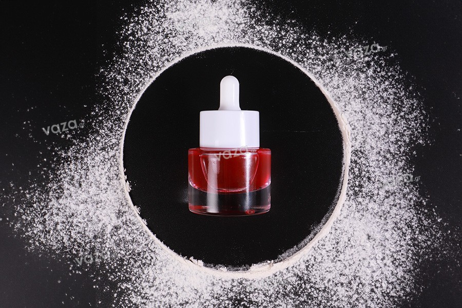 Γυάλινο μπουκαλάκι 20 ml με σταγονόμετρο και αποστραγγιστήρα