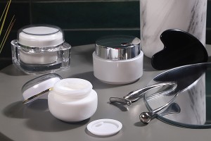 Bocal en verre de 30 ml blanc avec joint intérieur sur le couvercle et plastique sur le bocal-3