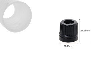 Bouchon de sécurité étroit en plastique pour compte-gouttes de 5 à 100 ml en blanc ou noir-2