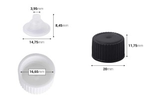 Tappo in plastica con tappo interno conico PP18 - 20 pezzi.-2