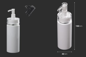 Bottiglia da 120 ml in PET con pompetta dosatrice (PP24) e  tappo-εικόνα_διαστάσεις