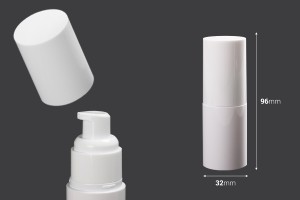 Bottiglia di plastica da 30 ml con pompetta dosatrice per crema (PP20) e tappo.-εικόνα_διαστάσεις