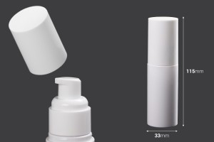 Bottiglia di plastica da 50 ml con pompetta dosatrice per crema (PP20) e tappo.-εικόνα_διαστάσεις