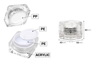 Luxusglas 15ml für Sahne, Acryl mit innerer Dichtung am Deckel und Kunststoff im Glas-2