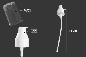 Pompe distributrice en plastique blanc avec PP24/410 et bouchon transparent-εικόνα_διαστάσεις
