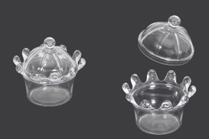 Glas für Hochzeitsbevorzugung - Taufe 70x50 mm Kunststoff - 12 Stk-produktbild