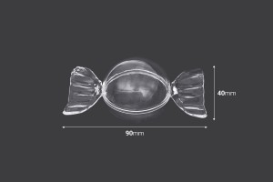 Petit boîte pour mariage - baptême, plastique en forme de bonbon - 12 pièces-εικόνα_διαστάσεις